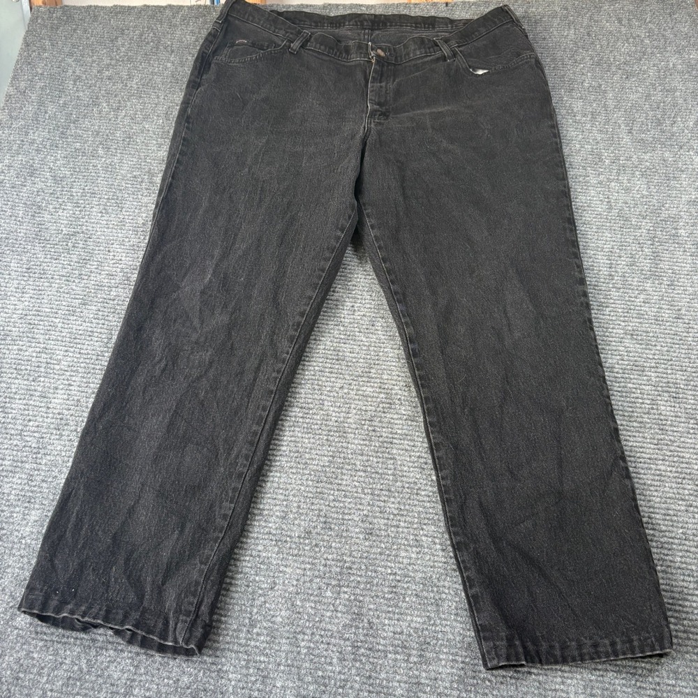 Lee Riders Mens Relaxed Fit Straight Leg Black Denim Jeans 38x28 High Rise
